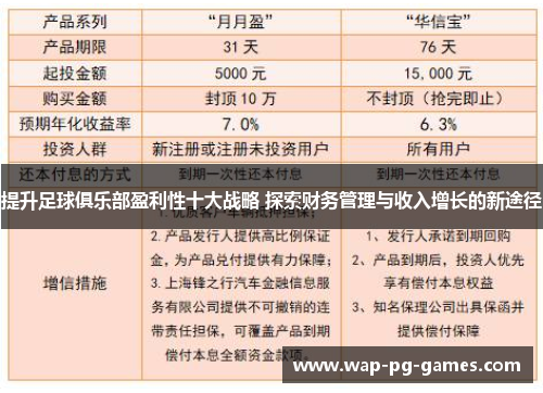 提升足球俱乐部盈利性十大战略 探索财务管理与收入增长的新途径